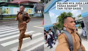 Guru SMP di Bojonegoro Pilih Berangkat Kerja sambil Lari, Aksinya Viral Tuai Pujian Warganet