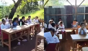 Miris, Tidak Punya Ruang Kelas, Siswa SD di Manggarai Barat Belajar di Bawah Pohon