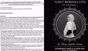 Heboh di Medsos, Dokter Internship Unsri Meninggal Dunia usai Diduga Dapat Beban Kerja yang Tak Manusiawi
