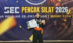LUAR BIASA! Feby Yuliasari, Pejuang Silat MTsS Janggala Ciamis, Pamit dengan Medali Emas dan Perak