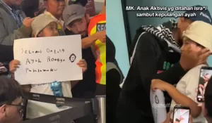Momen Haru Warnai Kepulangan WNI Relawan GSF ke Tanah Air, Disambut sang Anak dengan Poster 'Selamat Datang Pahlawanku'