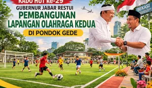 Kado HUT ke 29, Gubernur Jabar Restui Pembangunan Lapangan Olahraga Kedua di Pondok Gede
