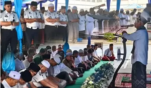 Penuh Hikmat, Warga Binaan Lapas Padangsidimpuan Sholat ID Bersama dengan Petugas