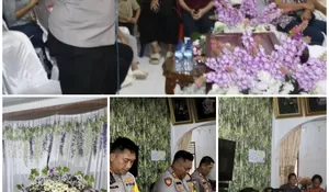 Kapolres Nias Selatan bersama PJU dan Bhayangkari Melayat ke Rumah Duka Almarhum Kapolres Pertama Nias Selatan AKBP (PURN) Elizaro Duha