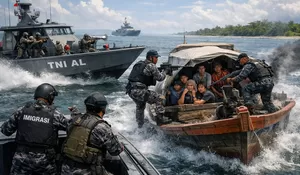TNI AL dan Imigrasi Gagalkan Penyelundupan PMI Ilegal di Perairan Asahan
