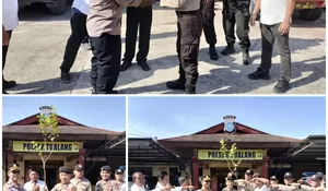 Kapolsek Tualang Beri Kado Bibit Pohon Kepada Personil, Gaungkan Semangat Green Policing