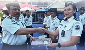 Kalapas Tahuna Pimpin Apel Penyematan Tanda Kenaikan Pangkat Pegawai