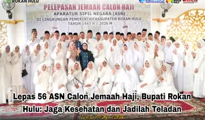 Lepas 56 ASN Calon Jemaah Haji, Bupati Rokan Hulu :  Jaga Kesehatan Dan Jadilah Teladan