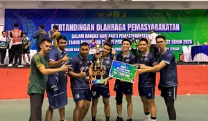 Torehkan Prestasi Gemilang, Lapas Muara Teweh Bersama Rayon Buntok dan Tamiang Raih Juara I Lomba Voli HBP ke-62
