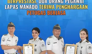 Tasyakuran HBP ke - 62, Dua Orang Pegawai Lapas Manado Terima Penghargaan