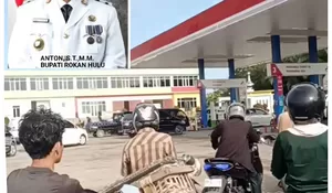 Antrean Masyarakat Isi BBM Di SPBU, Pemkab Rokan Hulu Pastikan Stok Aman dan Distribusi Tetap Lancar