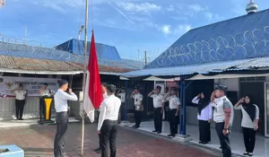 Peringati Hari Lahir Pancasila, Kaur TU Lapas Kotapinang Jadi Inspektur Upacara