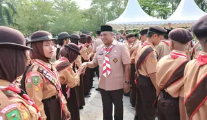 Bupati Anton Buka Bulan Bakti Pramuka 2026, dan Lepas 48 Kontingen  Rokan Hulu  Pada Kegiatan Jambore Nasional ke Cibubur