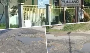 Jalan di Kabupaten Siak seperti kubangan kerbau,Warga pertayakan Kinerja Bupati Siak,'AFNI
