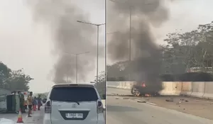 Viral Insiden Mobil Tabrak Truk Cargo di Tol Serpong-Cinere, 2 Korban Luka