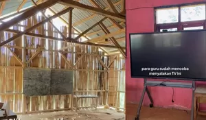 Viral SD di NTT Ini Dapat Bantuan TV Layar Sentuh Meski Gedung Lapuk dan Tanpa Listrik