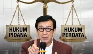 Dua Ranah Hukum Sering Membias, Yasonna Laoly Tekankan Pentingnya Uji Unsur Pidana dan Perdata