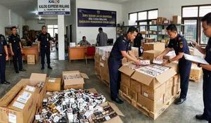Sapu Bersih Jalur Ekspedisi, Bea Cukai Malang Gagalkan Pengiriman Puluhan Ribu Rokok Ilegal