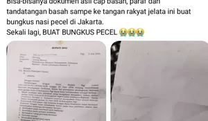 Viral! Surat Permohonan Bupati Sigi Jadi Bungkus Nasi Pecel