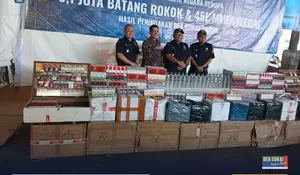 Lautan Rokok Ilegal Rp13,61 Miliar Diratakan Bea Cukai Gresik di Malang