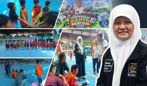 Turnamen Futsal Reni Cup 2026, Reni Astuti Dorong Santri Surabaya Jago Ngaji, sehat, cerdas, berprestasi, dan berakhlakul karim