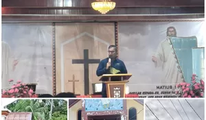 BUPATI NIAS SELATAN BERSAMA KETUA TP-PKK LETAKKAN BATU PERTAMA PEMBANGUNAN RUMAH DINAS PENDETA BNKP HOYA EWO RESORT 6