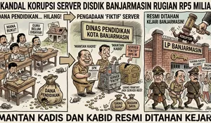 Skandal Korupsi Server Disdik Banjarmasin Rugian Rp5 Miliar Mantan Kadis dan Kabid Resmi Ditahan Kejari