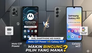 Samsung Galaxy M17 vs Moto G37 Power, Adu Kamera, Baterai, dan Performa 2026