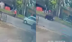 Viral Pemotor Tabrak Lari Petugas Kebersihan di Deltamas Bekasi