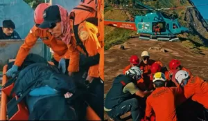 Basarnas Evakuasi Pendaki Malaysia yang Terjatuh di Gunung Rinjani
