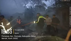 Rumah dan Bengkel Las di Bener Meriah Terbakar, Ledakan LPG Gegerkan Warga