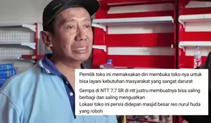Sama-sama jadi Korban Gempa NTT, Pemilik Toko Ini Gratiskan Susu hingga Popok Bayi untuk Warga: Melayani yang Membutuhkan