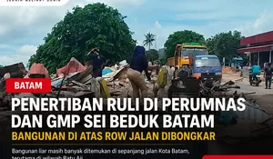Penertiban Ruli di Perumnas dan GMP Sei Beduk, Bangunan di Atas ROW Jalan Dibongkar