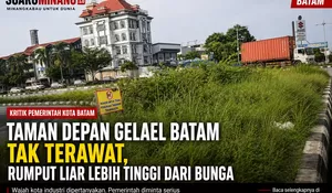 Taman Kota Batam Dibiarkan Tak Terawat, Rumput Lebih Tinggi Dari Bunga