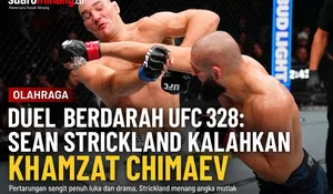 Duel Sengit UFC 328: Sean Strickland Tumbangkan Khamzat Chimaev Lewat Pertarungan Berdarah