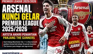 Arsenal Kunci Gelar Premier League 2025/2026, Arteta Akhiri Penantian Panjang The Gunners