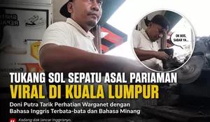 Tukang Sol Sepatu Asal Pariaman Viral di Malaysia, Aksi Komunikasi Campur Bahasa Inggris-Minang Curi Perhatian Warganet