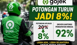 Gojek Pangkas Potongan Aplikasi Jadi 8 Persen, Mitra Driver Kini Terima Hingga 92 Persen Pendapatan