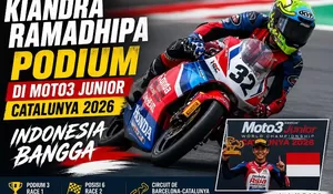 Kiandra Ramadhipa Podium di Moto3 Junior Catalunya 2026, Indonesia Bangga