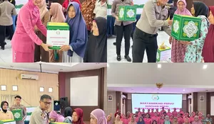 Ramadhan Kareem, Polres Muaro Jambi dan Bhayangkari Salurkan Sembako Kepada Masyarakat 