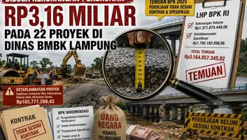 BPK Temukan Rp3,16 Miliar pada 22 Proyek di Dinas BMBK Lampung