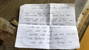 Viral! Nekat Curi Rp352 Ribu demi Biaya Sekolah Anak, Pelaku Tinggalkan Surat Maaf untuk Korban