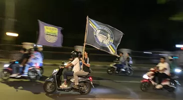 Konvoi Suporter Persib Bandung di Bogor