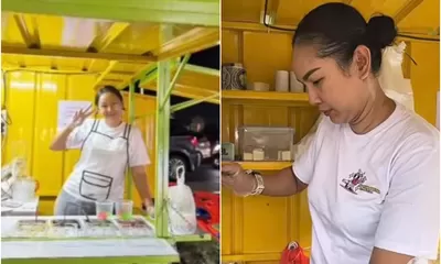 Banting Setir Jadi Pedagang, Kalina Oktarani Kini Jualan Es Teler di Pinggir Jalan