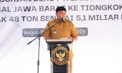 Bupati Bogor Lepas Ekspor Perdana 48 Ton Durian Beku ke Tiongkok, Nilai Capai Rp5,1 Miliar