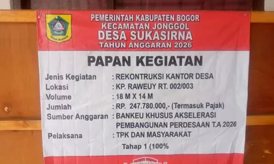 Rekonstruksi Kantor Desa Sukasirna Rampung 100 Persen Tahap I, Anggaran Bankeu Rp247,78 Juta