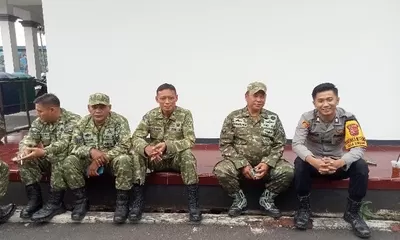 Wujudkan Sinergitas TNI- POLRI, Personil Polsek Cikijing Kunjungi Koramil 1705