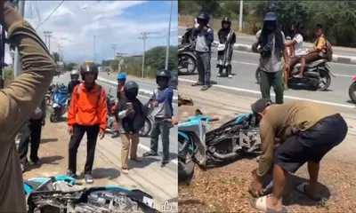 Gagal Gondol 8 Tabung Gas, Pencuri di Palu Utara Tinggalkan Motor Hingga Dibakar Warga