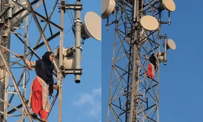 Nekat Panjat Tower BTS Demi Pantau Suami Kerja, Warga Panik Histeris