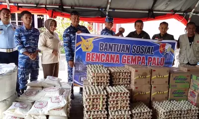 TNI AU Mutiara Palu Distribusikan Logistik Darurat Pasca Gempa M6,7 dan Banjir Parigi Moutong